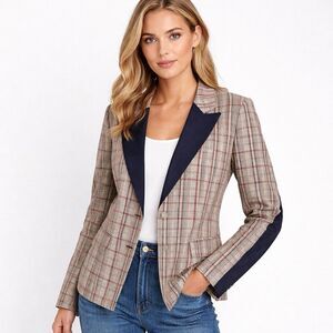 Current Air Anthropologie Plaid Blazer Jacket Women’s Small NWT Double Breasted